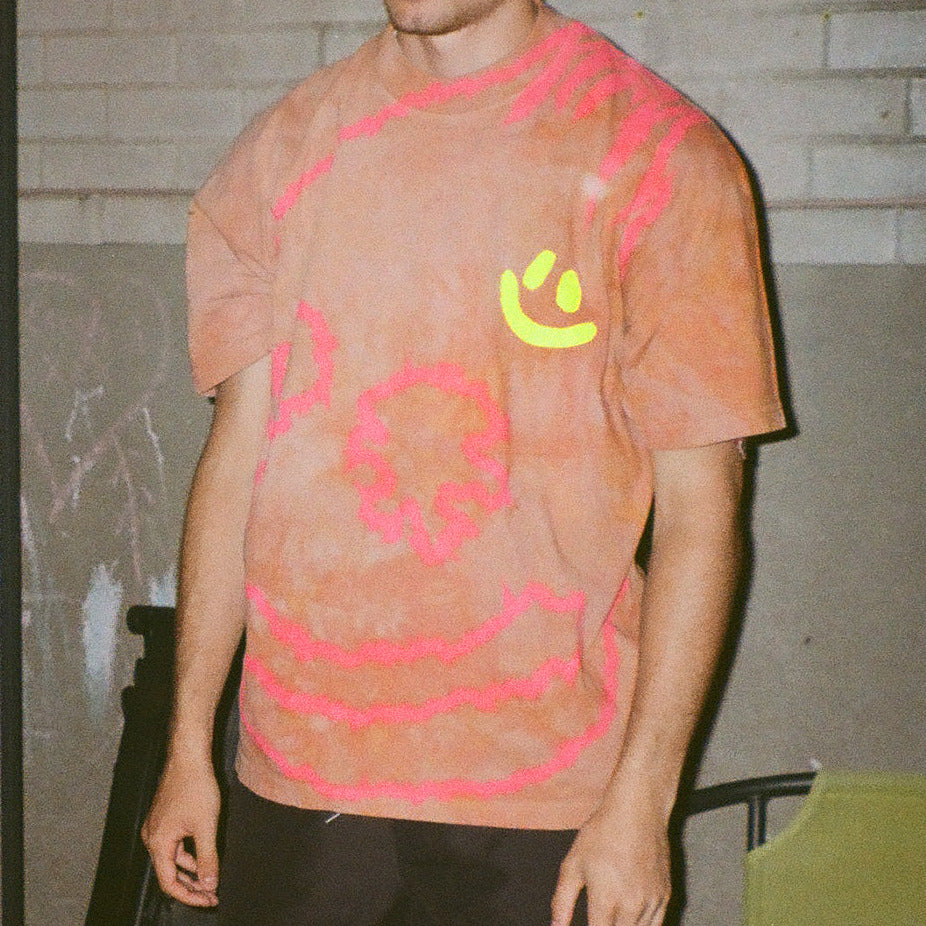 DieDye Smiley T-Shirt - Earth Tie Dye