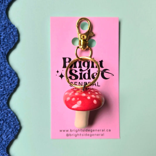 Bright Side General Ceramic Bag Charm - Mushroom