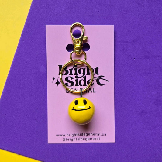 Bright Side General Ceramic Bag Charm - Happy/Sad Face
