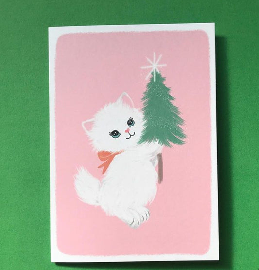 Kitten Tree Holiday Greeting Card