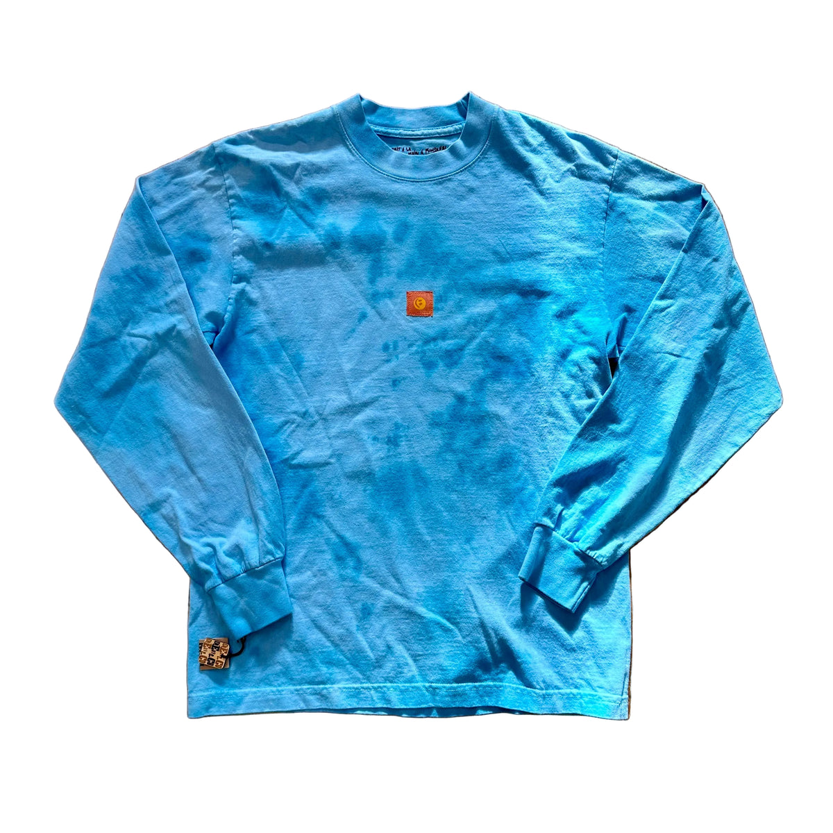 DieDye Mini Smiley Patch Tie-Dye Longsleeve - Light Blue
