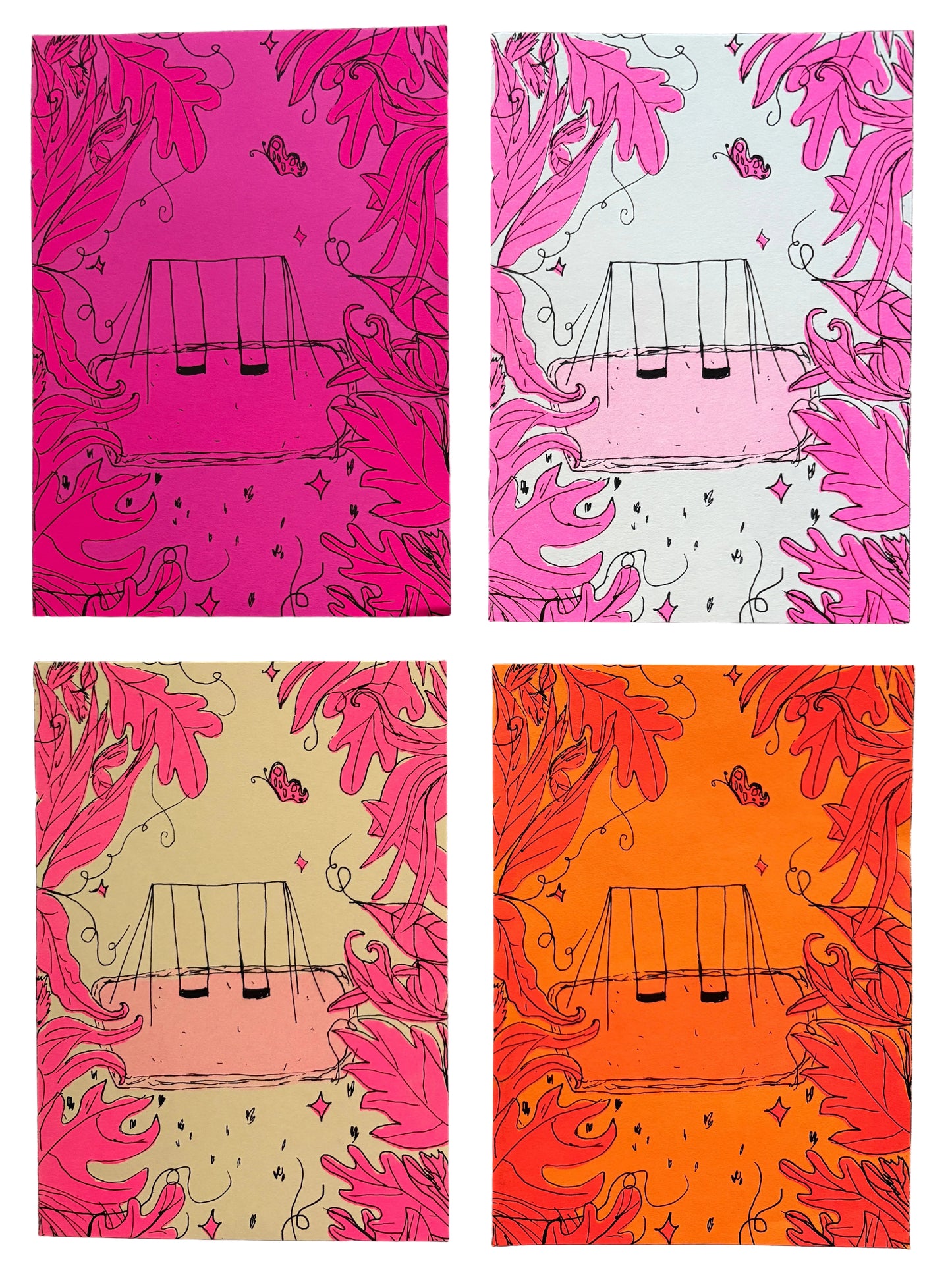 Whimsical Swings RISO Print
