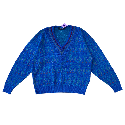 V-Neck Wool Blend Sweater(XL)