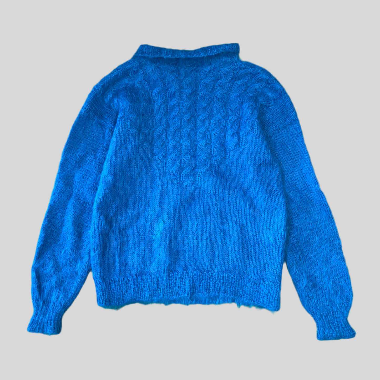 Turquoise Half-Mock Neck Mohair Sweater (L)