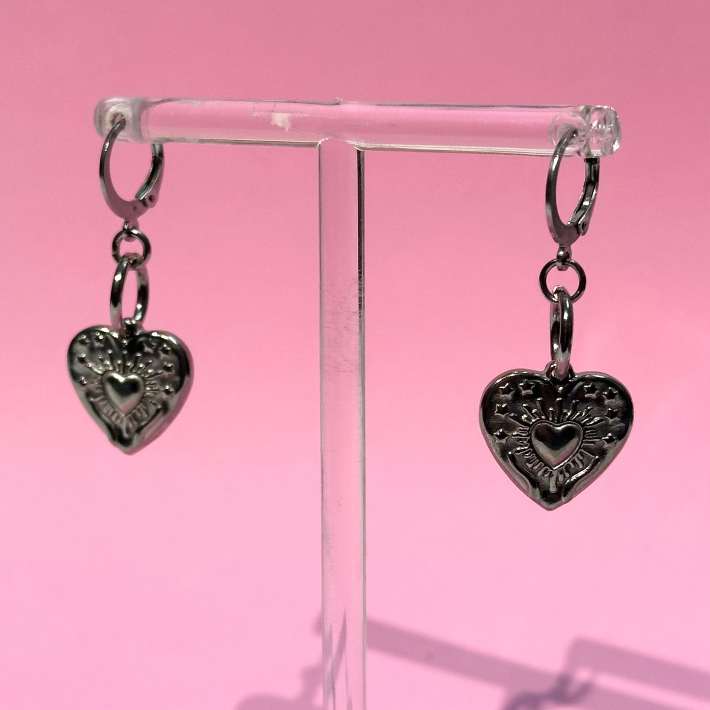 Engraved Heart Earrings