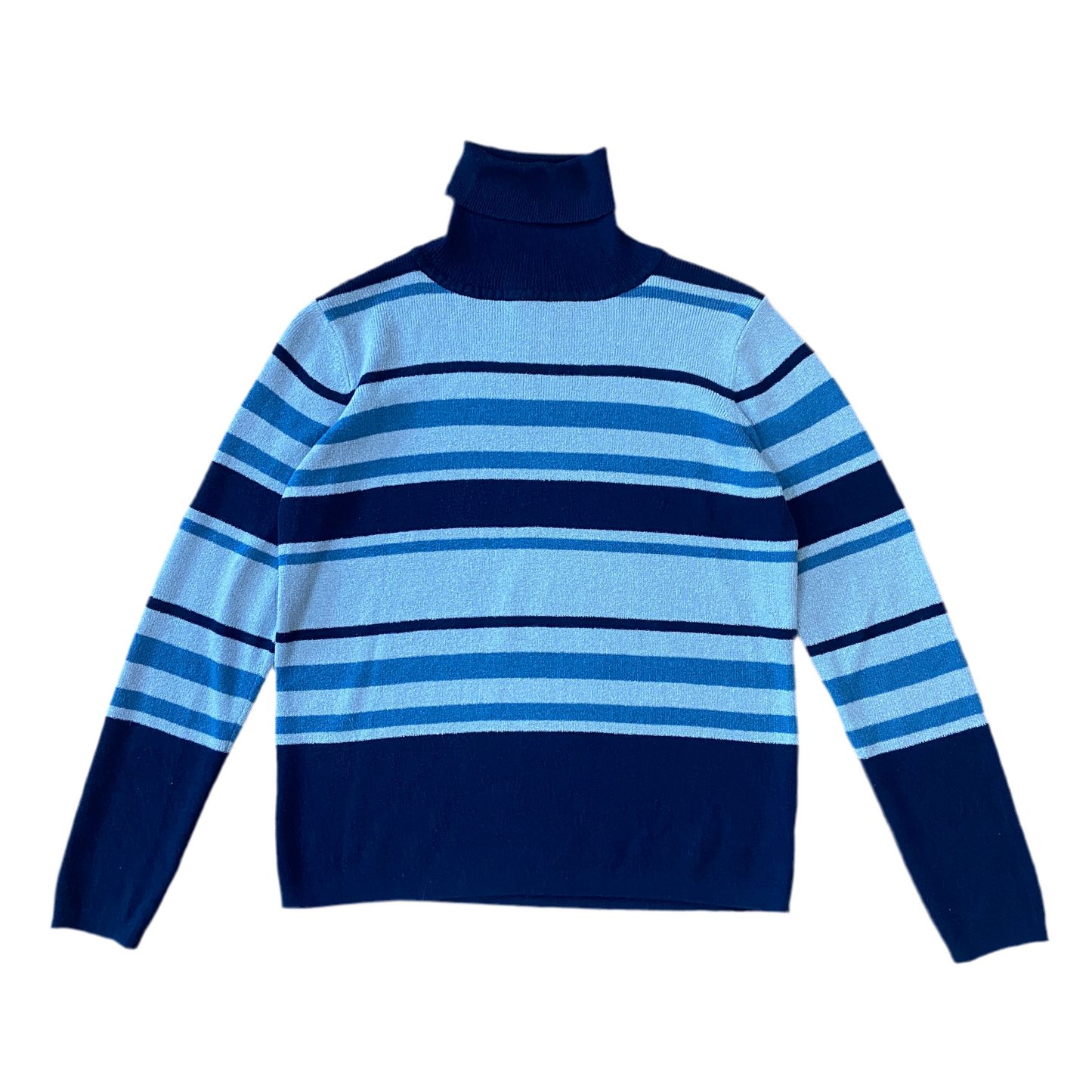 90s Blue Striped Turtle Neck (S)
