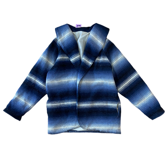 Blue Striped Wool Chore Coat (M/L)