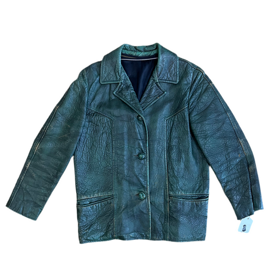 60s green leather jacket
