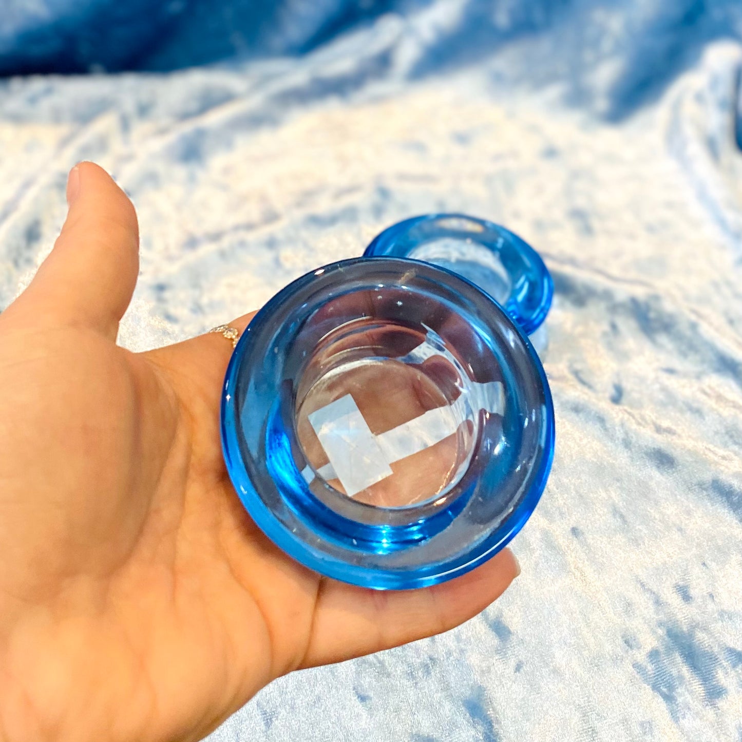 Blue Tea Light Holders - Set of Two