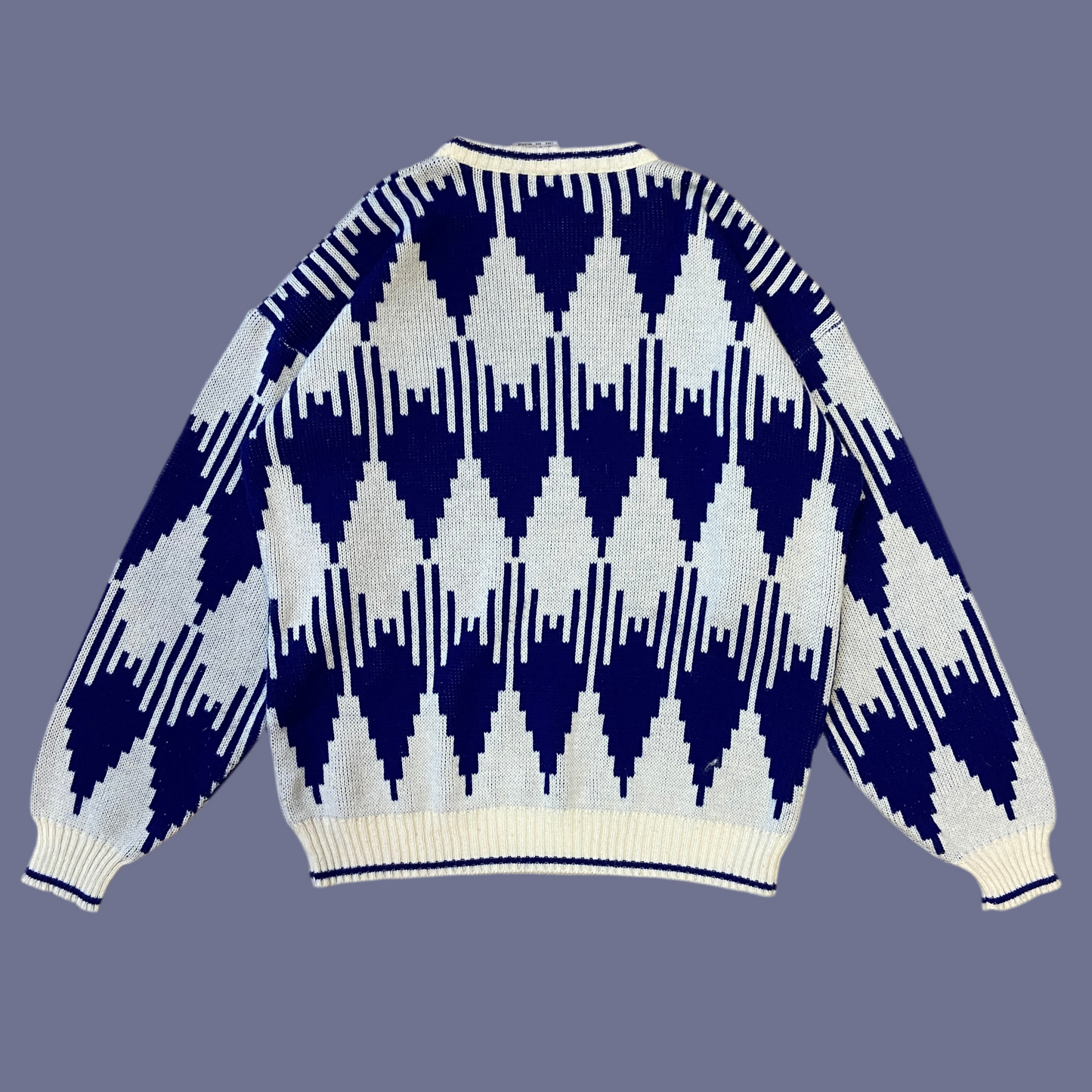 Vintage Blue + White Sweater (XL)