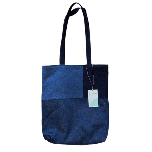 Patchwork Denim Totebag by Gracelette Textiles