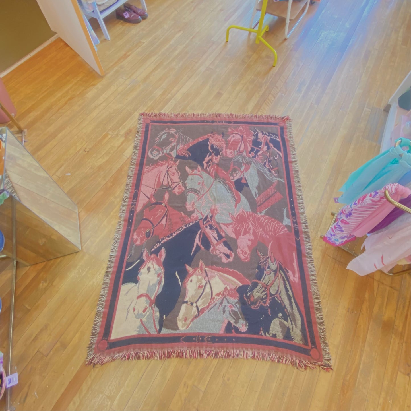 Vintage Tapestry Horse Blanket 50x70