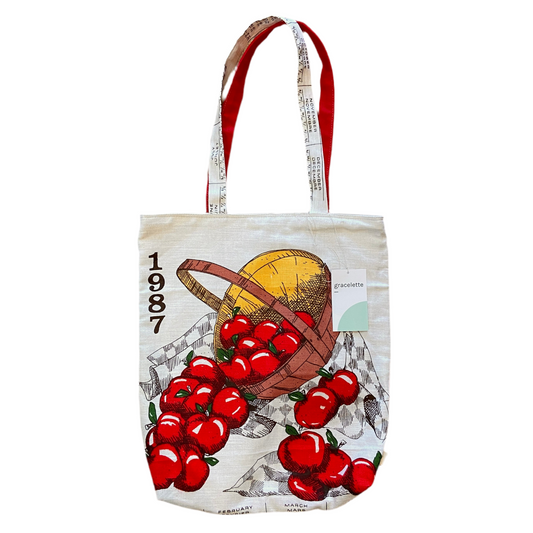 Apples 1987 Totebag by Gracelette Textiles