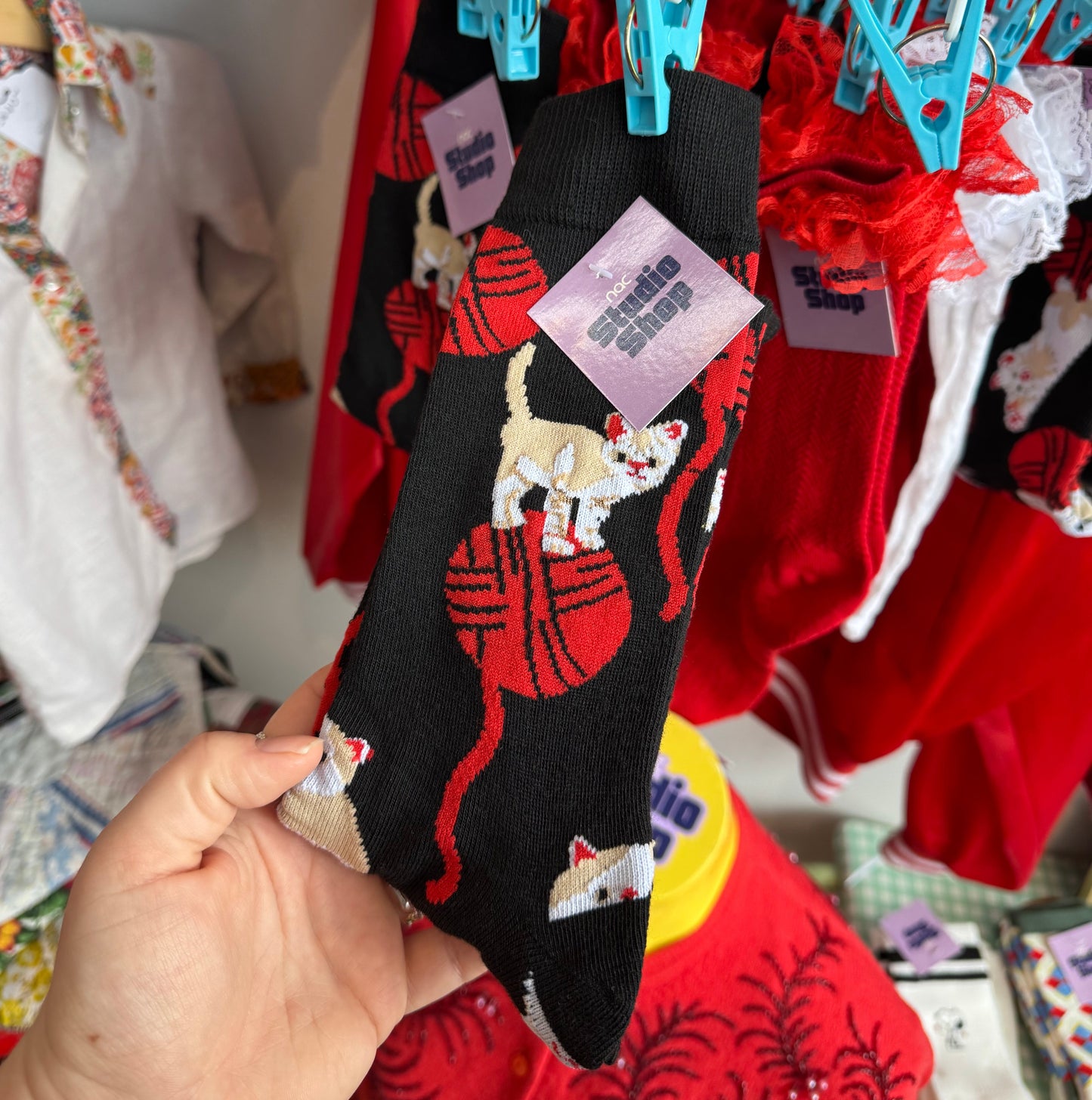 Kitten And Yarn Socks