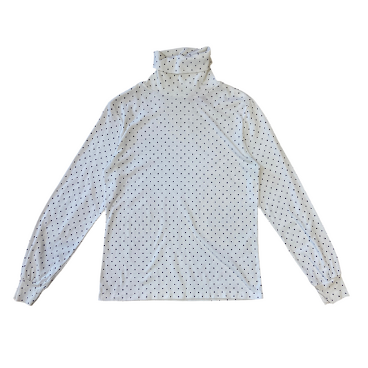 Navy Blue Heart Patterned Turtle Neck(S/M)