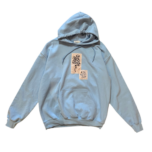 Snake & Mushroom Patchwork Hoodie