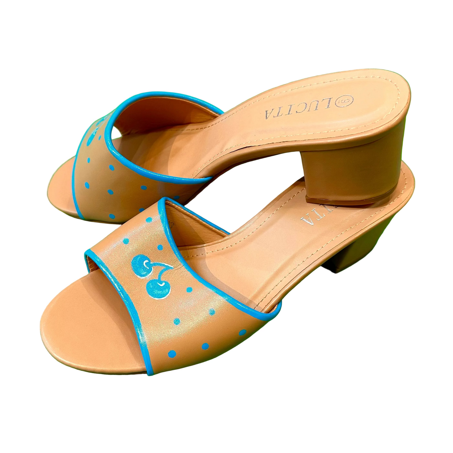 Blue Cherry Mules (9W)