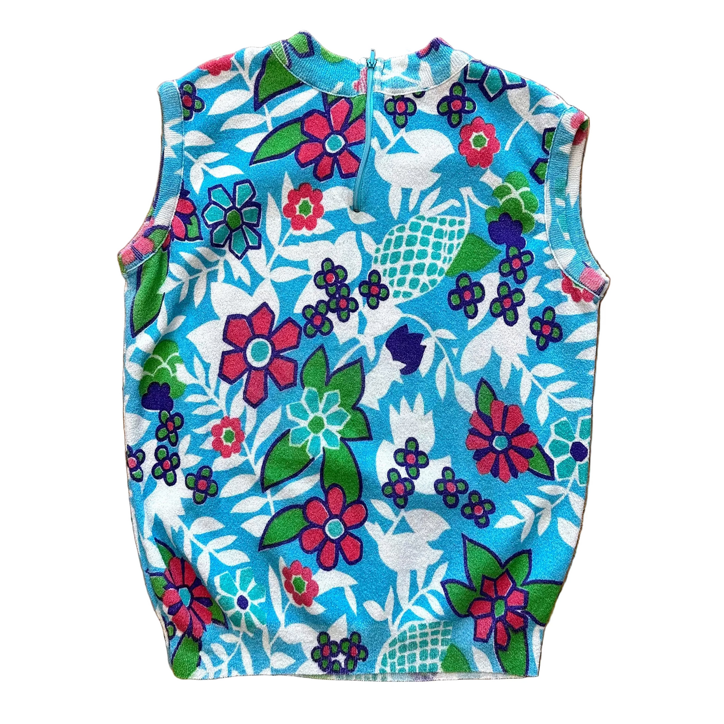 70s Groovy Mock Neck Tank Top (M)