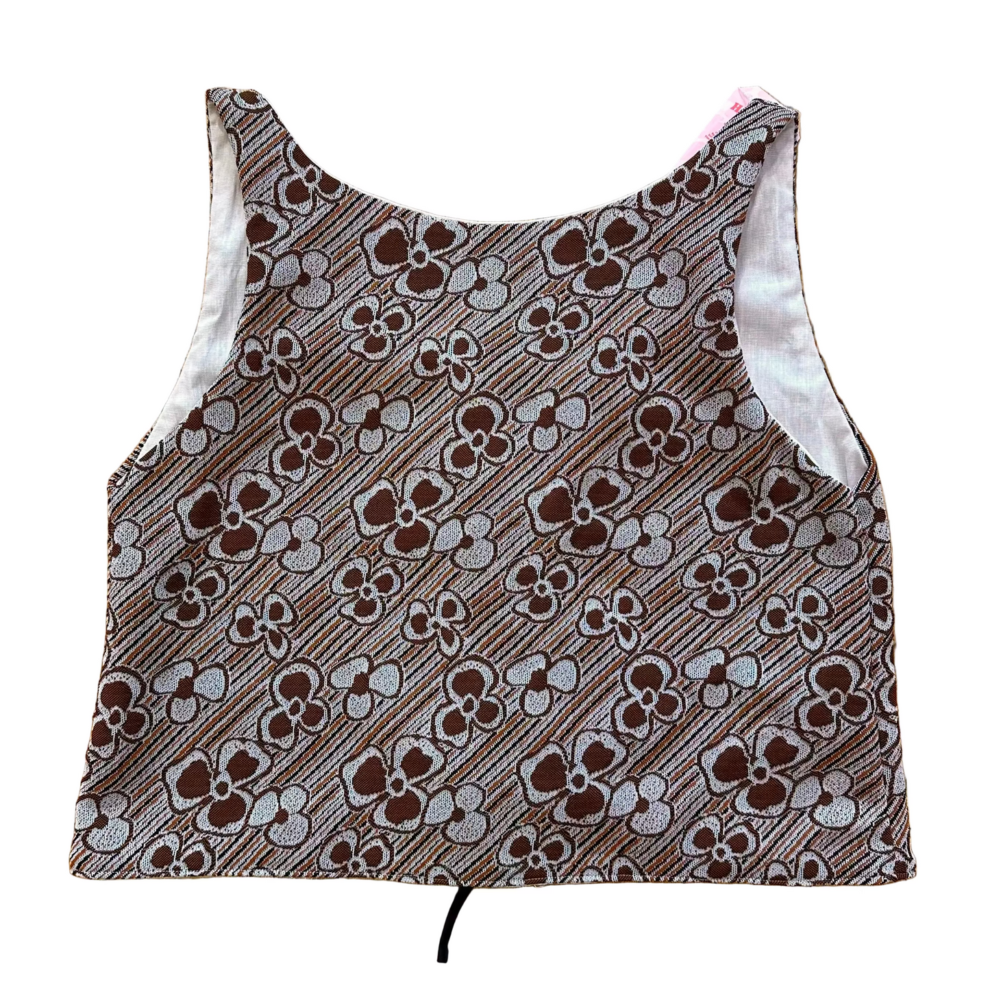 Brown Floral Stripes Vest (S)