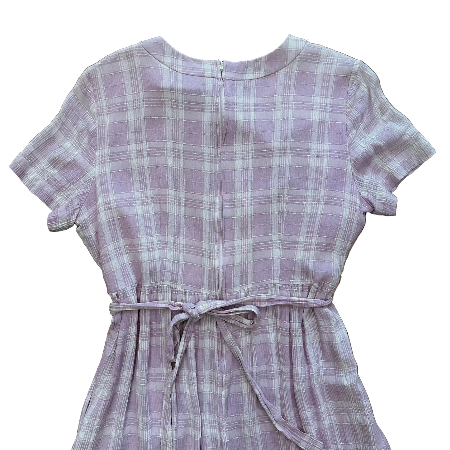 90s Cottage-core Plaid Dress - M