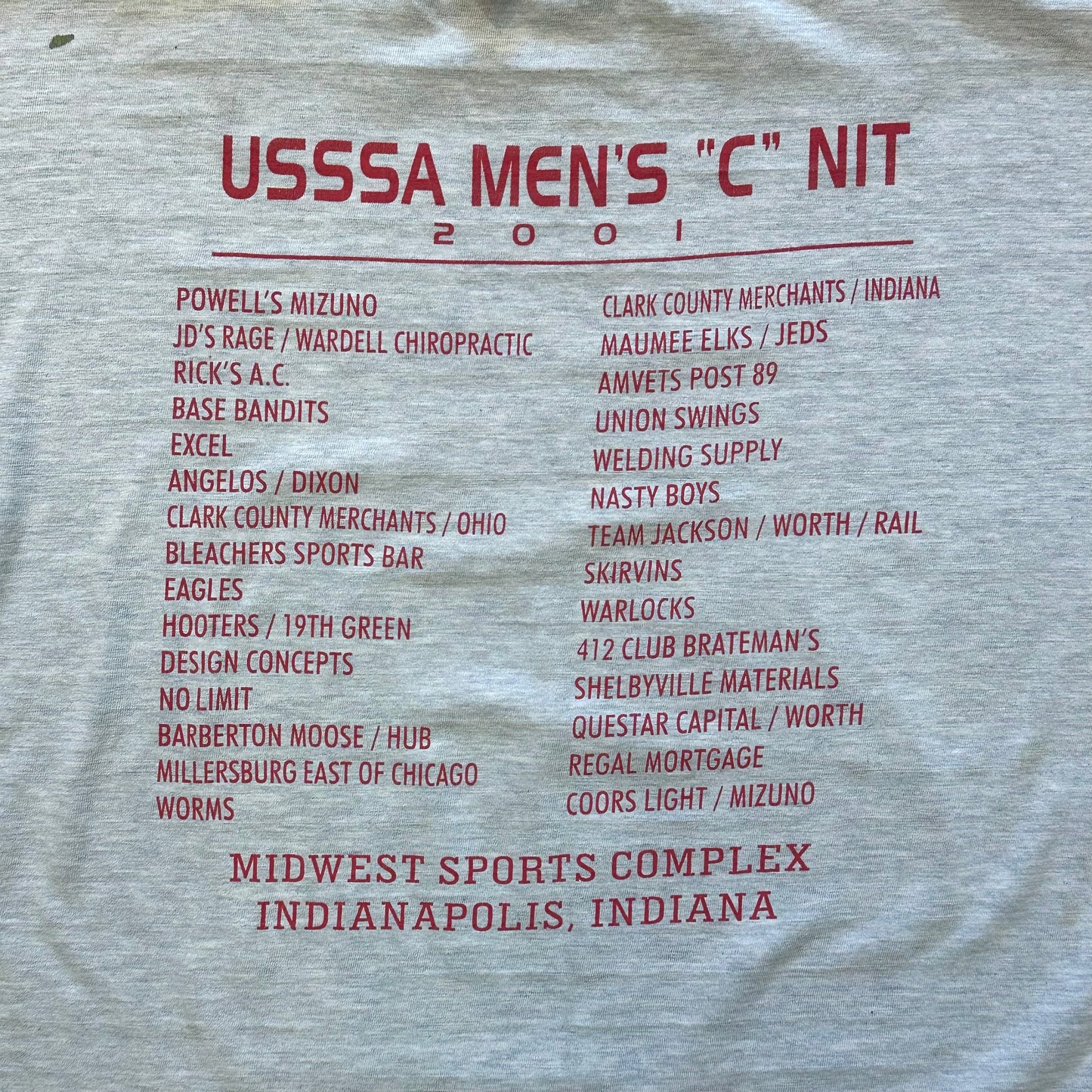 USSSA Men’s “C” NIT 2002 Vintage T-Shirt (L)