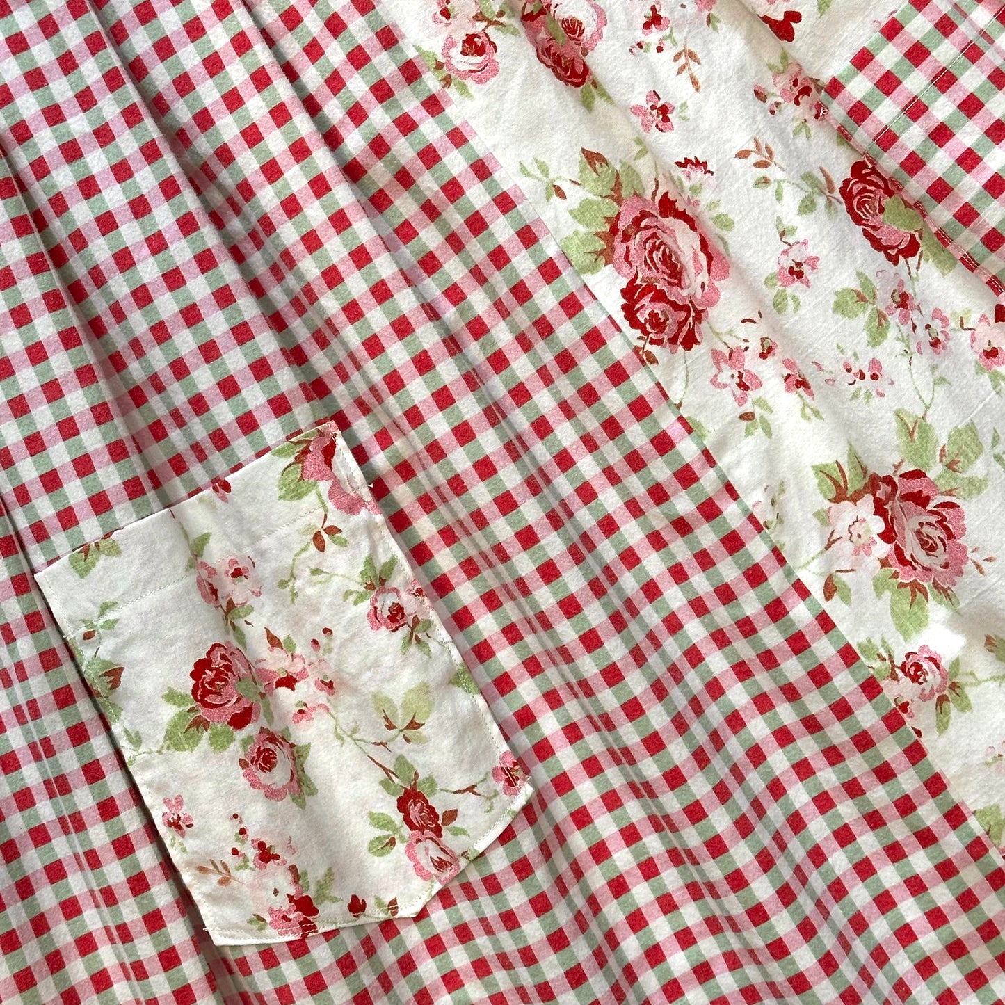 Patchwork Gingham Floral Dress by Jenette Textiles