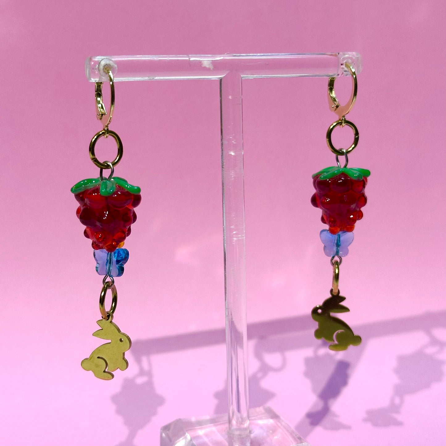 Raspberry Charm Earrings