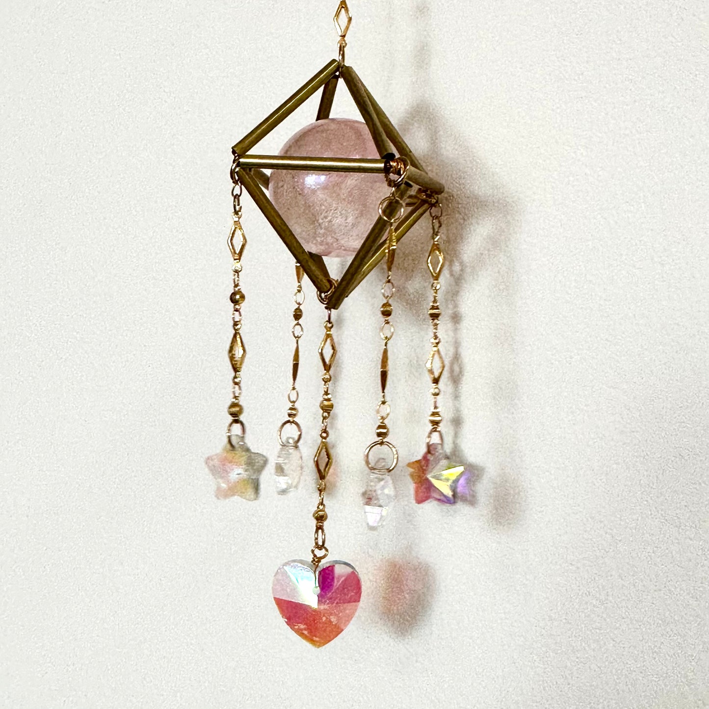Mini Pink Aura Suncatcher, Rainbow Maker by Sankalpa Studio