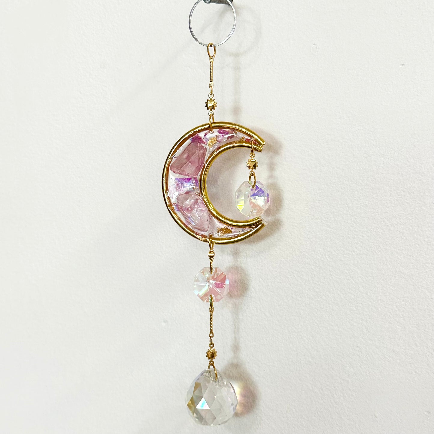 Crescent Moon Crystal Single Strand Suncatcher / Car Charm by Sankalpa Studio