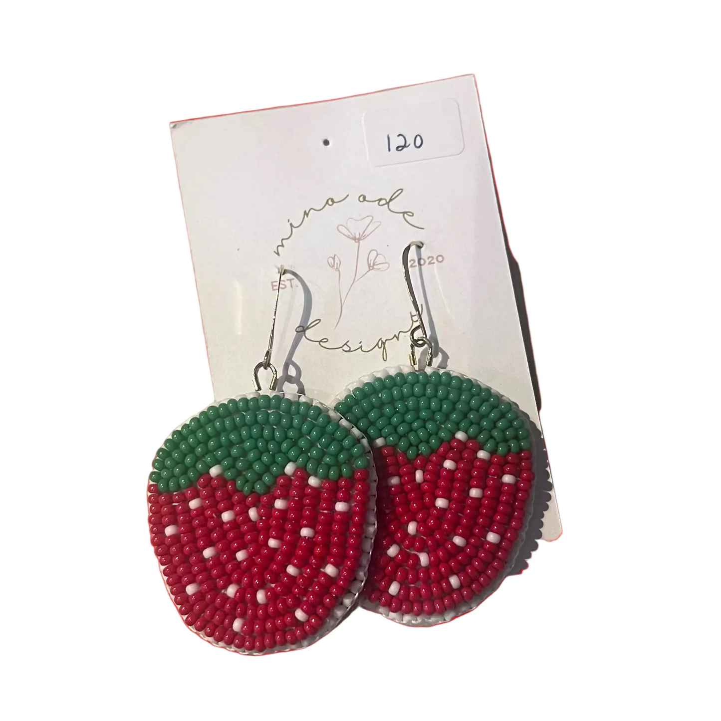 Beaded Strawberry Earrings