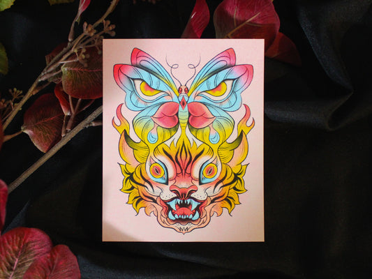 Tiger & Butterfly Mini Print