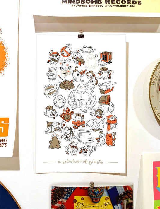 A Selection Of Ghosts' Risograph Poster