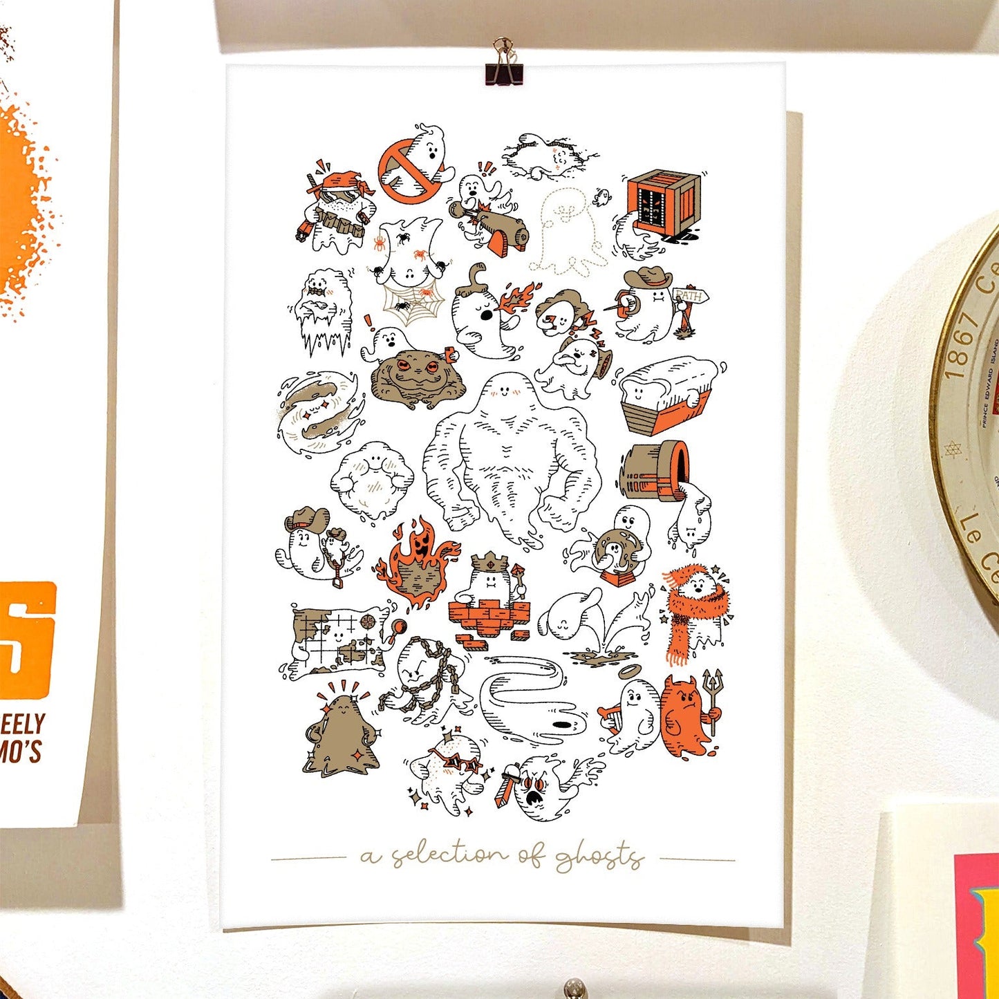A Selection Of Ghosts' Risograph Poster