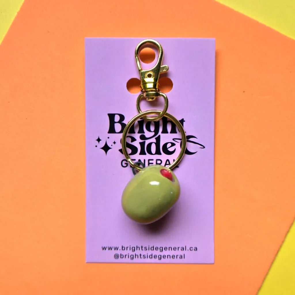 Bright Side General Ceramic Bag Charm - Olive
