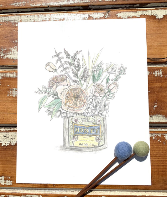 Vintage Honey Tin Print
