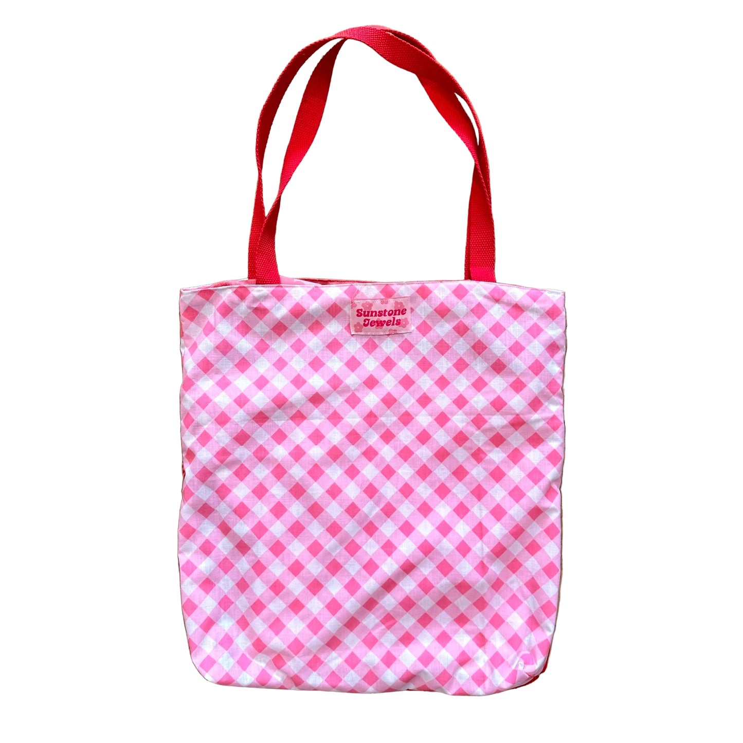 Pink Heart Gingham Totebag