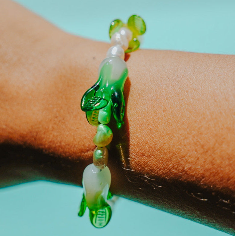 Bok Choy & Fresh Water Pearl Bracelet