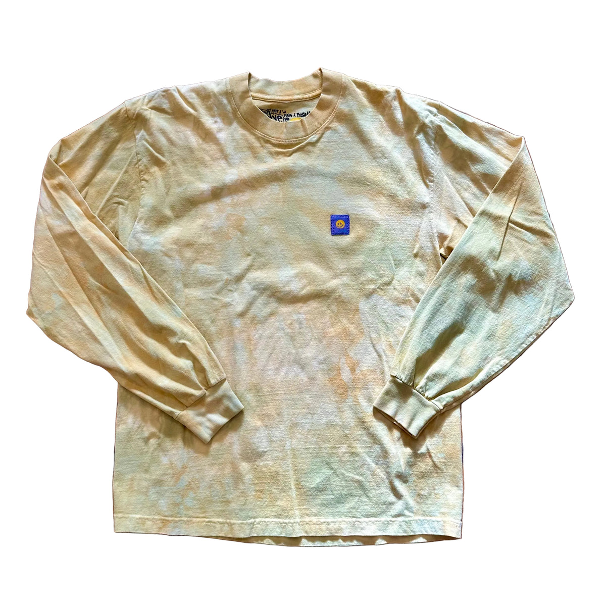DieDye Mini Smiley Patch Tie-Dye Longsleeve - Yellow