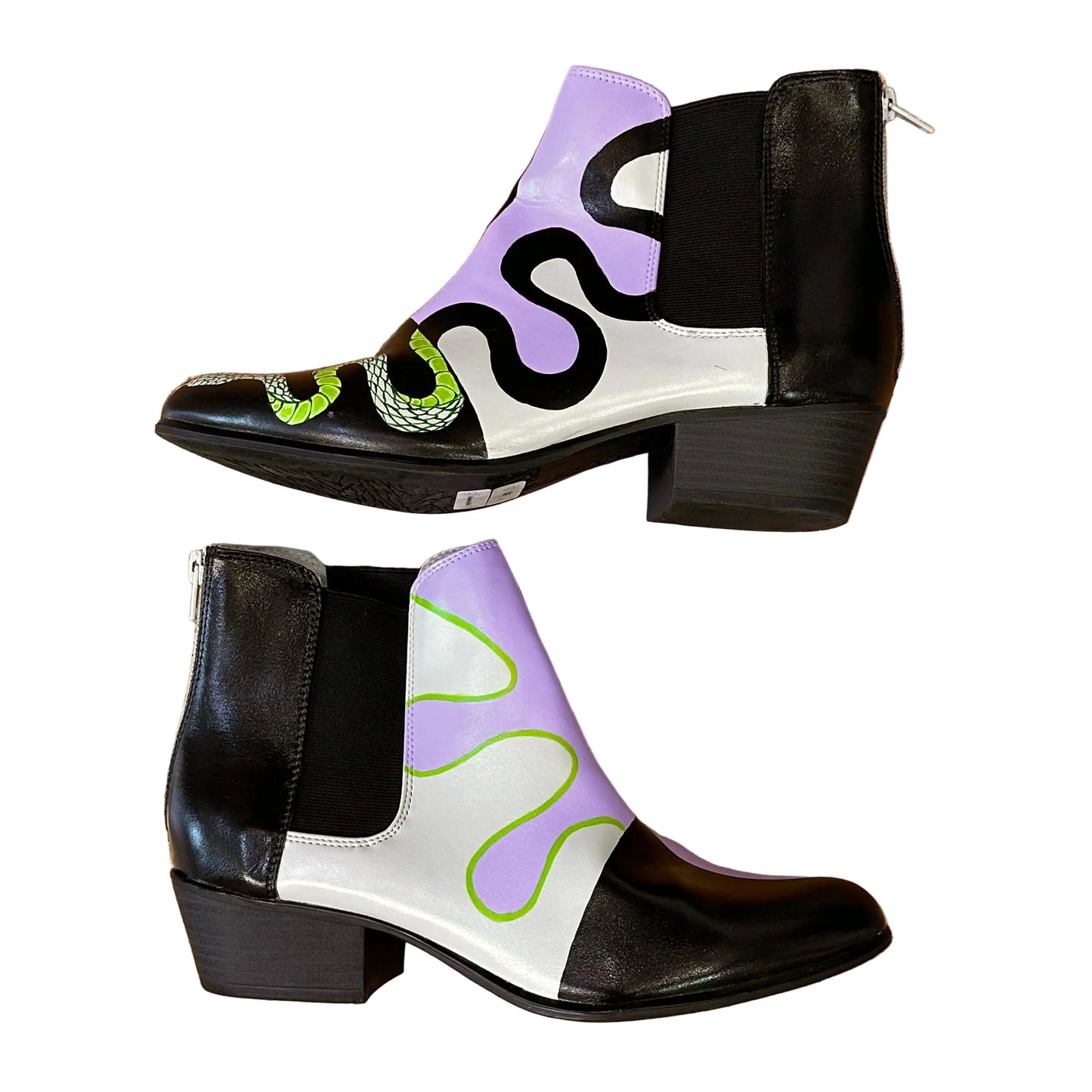Contrast Snake Boots (8.5W)
