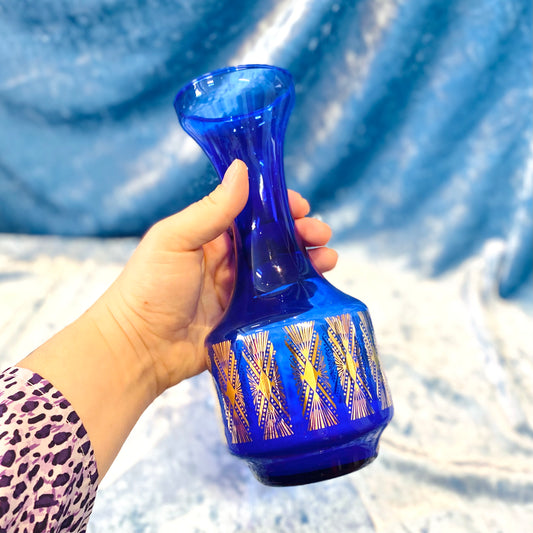 Cobalt Blue Vase with Gold Details