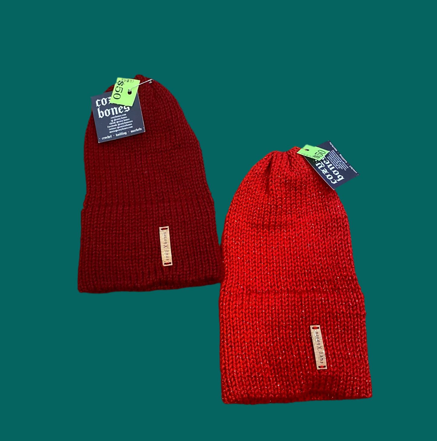 Red Slouch Beanies