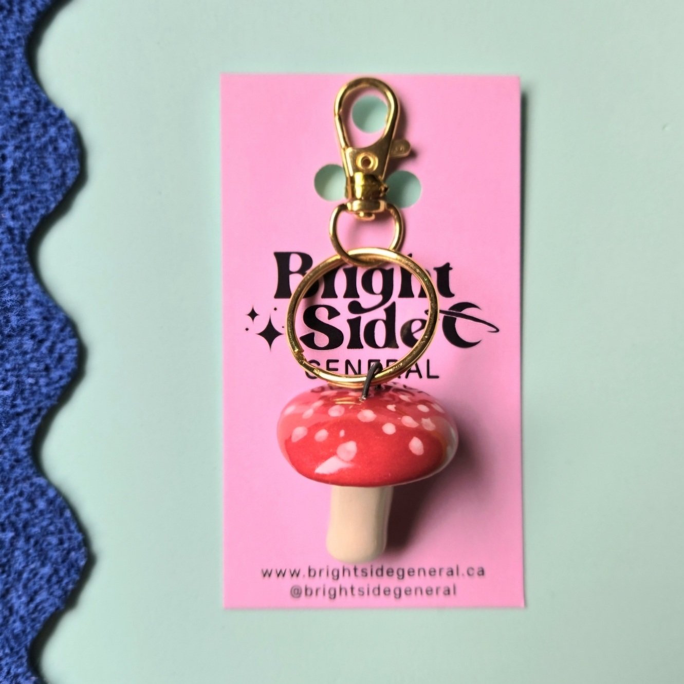 Bright Side General Ceramic Bag Charm - Mushroom