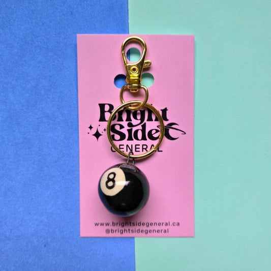 Bright Side General Ceramic Bag Charm - 8-Ball