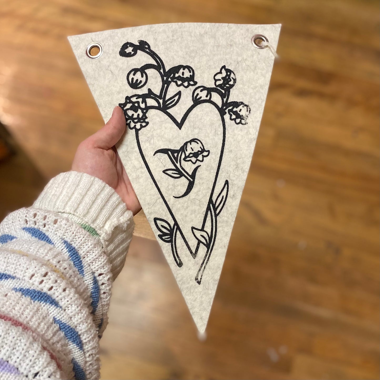 Take Care Felt Pennants - Lily Heart