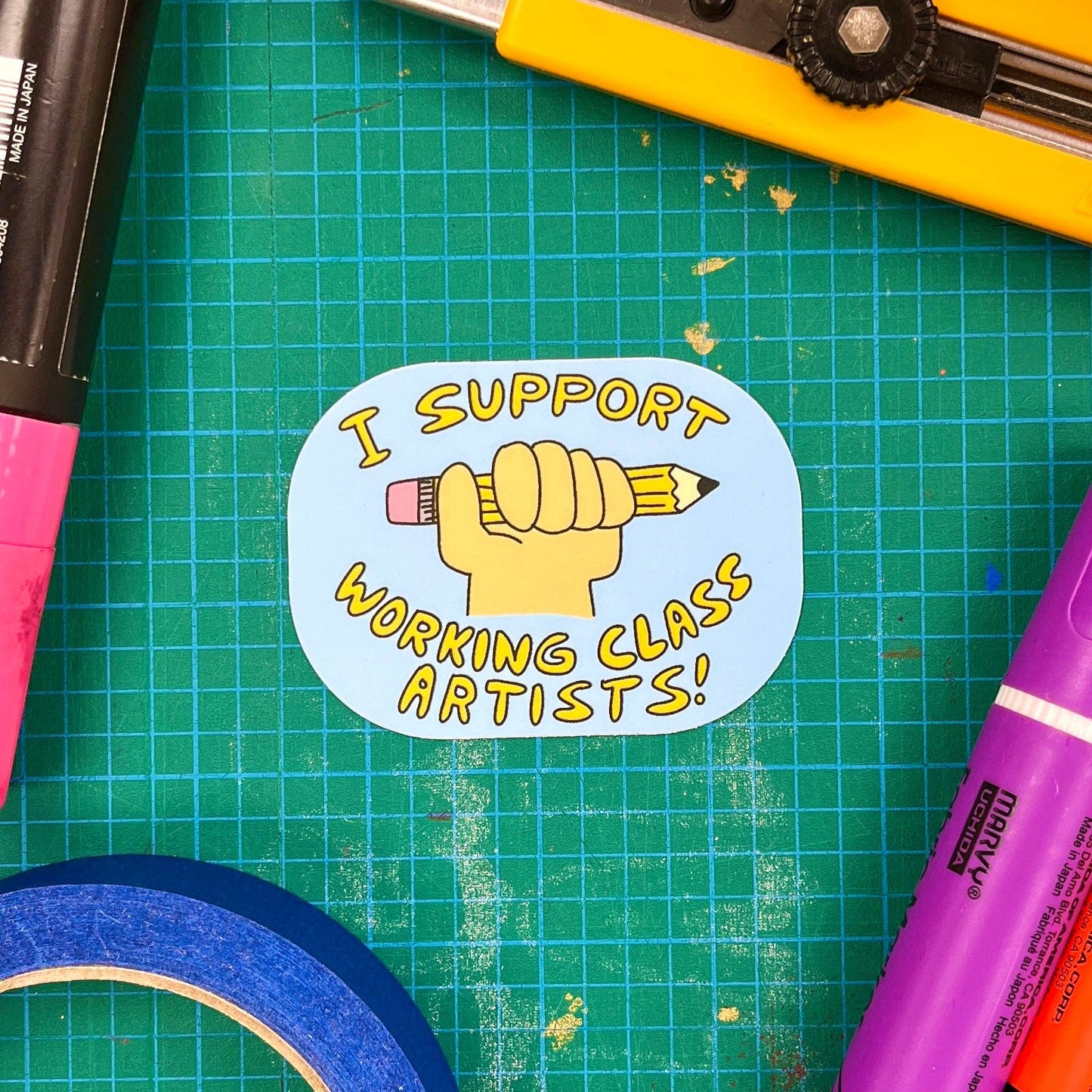 I Support Working Class Artists! Vinyl Sticker