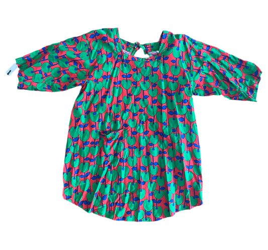 Apple print blouse with tie up back