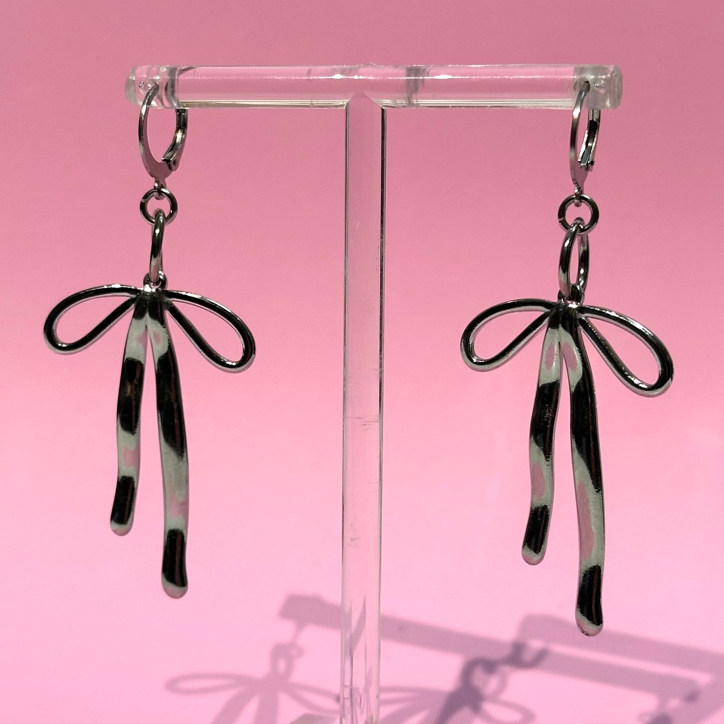 Silver Bow Earrings