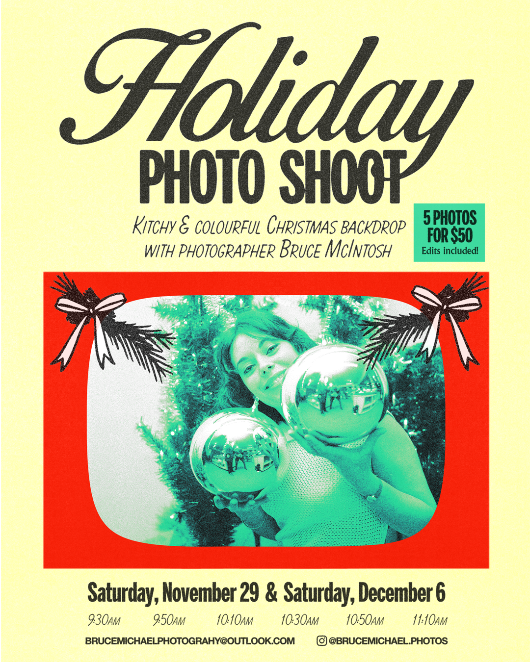 Holiday Photo Shoot w/ Bruce McIntosh Saturday November 29th