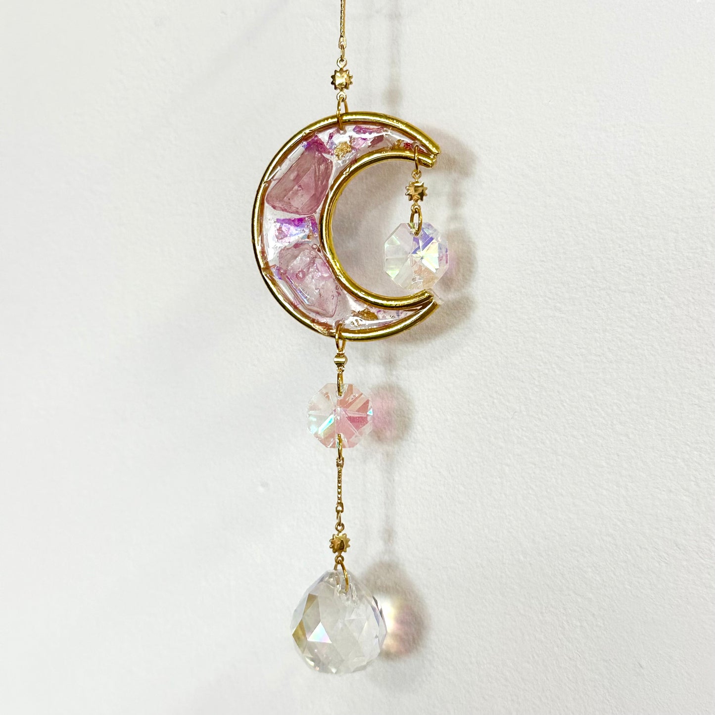 Crescent Moon Crystal Single Strand Suncatcher / Car Charm by Sankalpa Studio