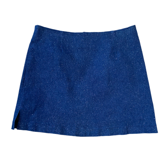 Sparkle Faux Denim Mini Skirt (S/M)